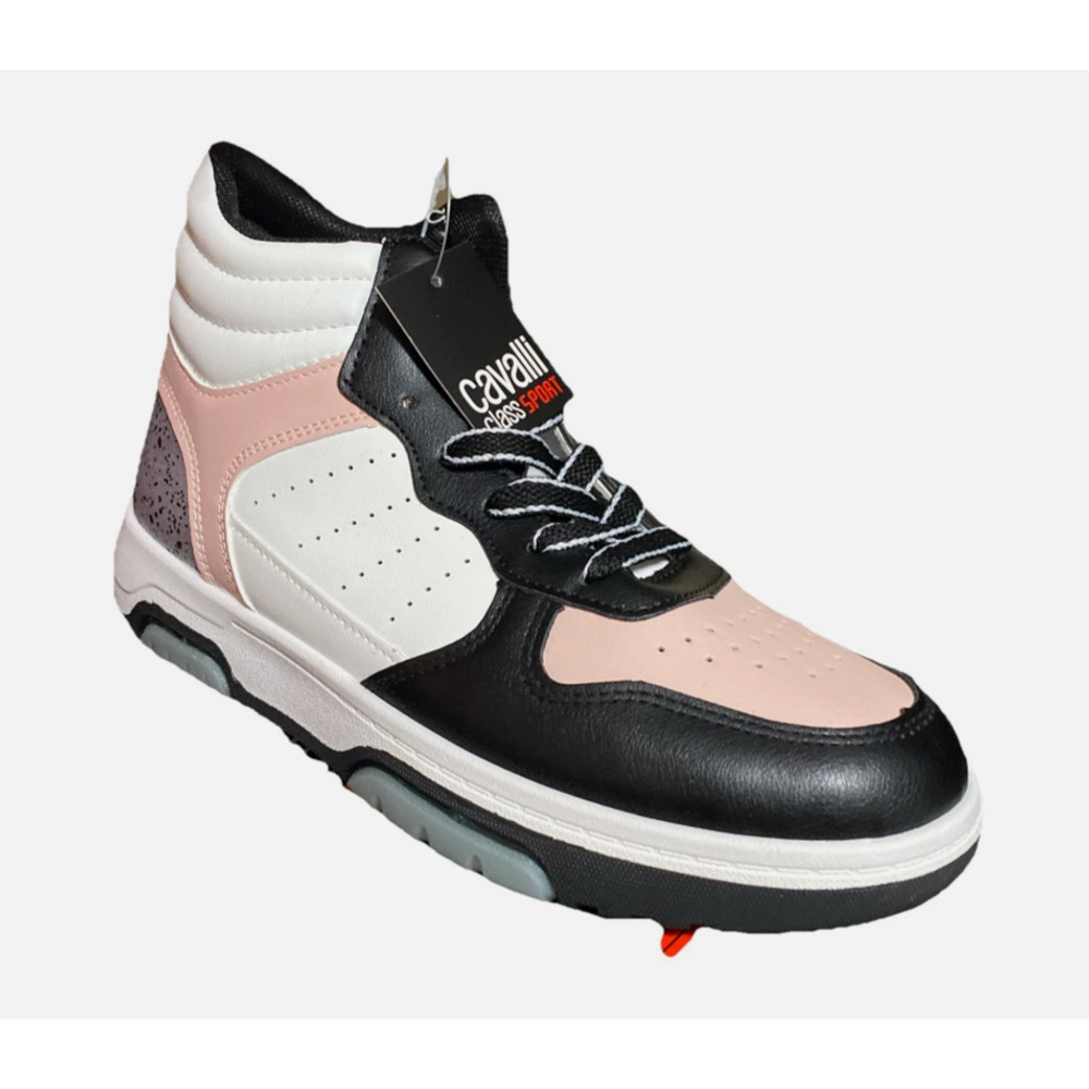 Women's Cavalli Class Sport Sneakers White/Pink/Black, MSRP$84.99. Sz 6.5